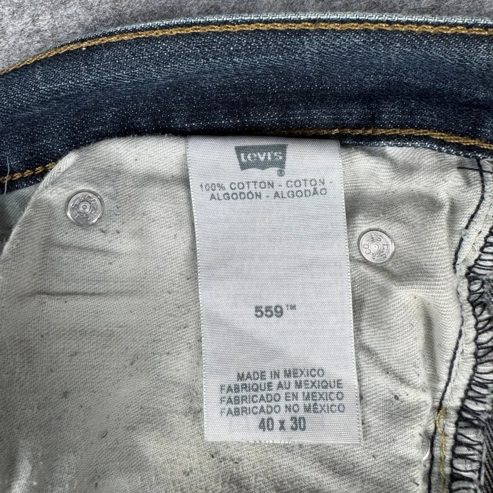 Levis 559 Relaxed Straight Jeans Mens 40x30 Blue Denim Medium Wash 100%‎ Cotton